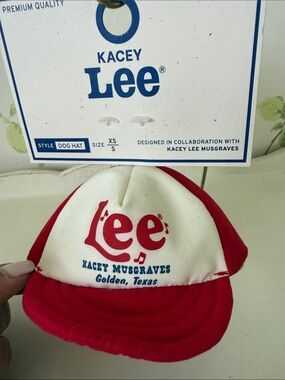 Kacey Lee Musgraves Red & Cream Tiny Dog Baseball Hat - Size XS/S